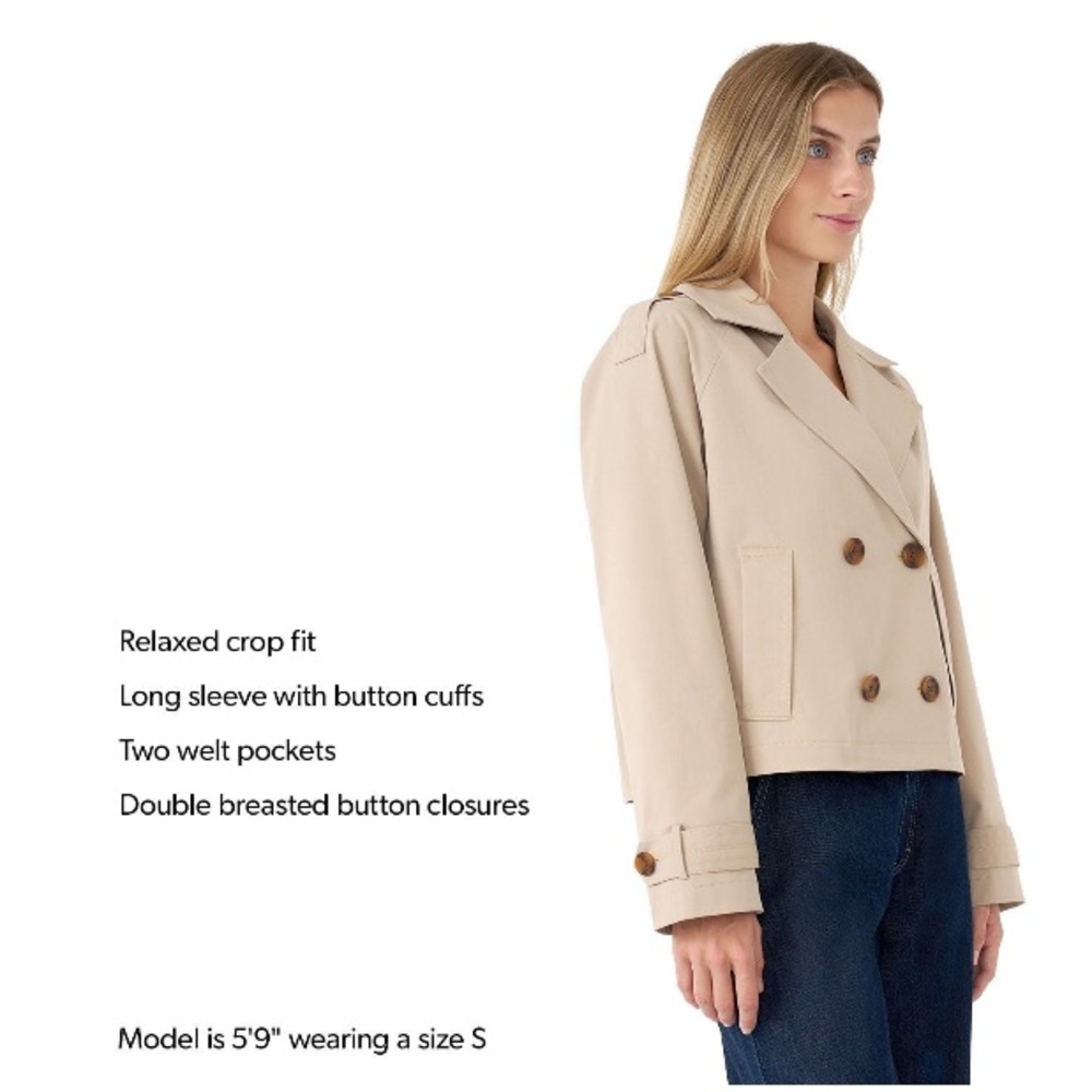 REBECCA MINKOFF | Women's Cropped Trench Coat - Picture 5 of 8